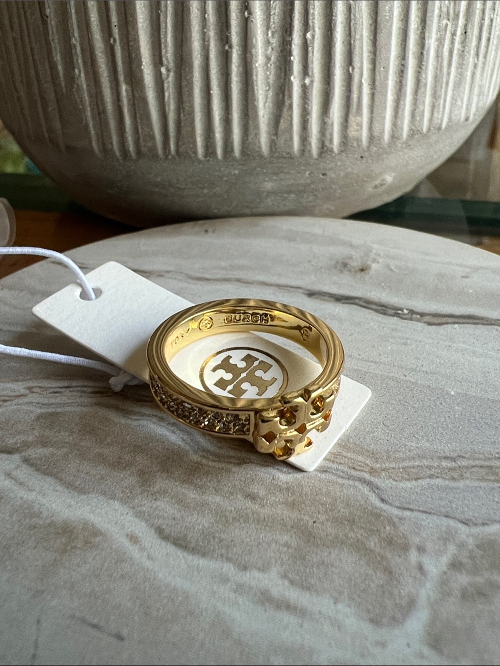 Tory Burch Kira Pave Ring Size 8
